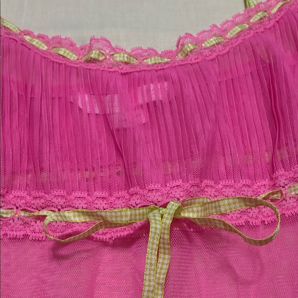 Victoria's Secret Y2K Pink Baby Doll Sheer Slip Dress Fairy Nightie - Picture 6 of 13